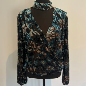 Velvet burnout blouse